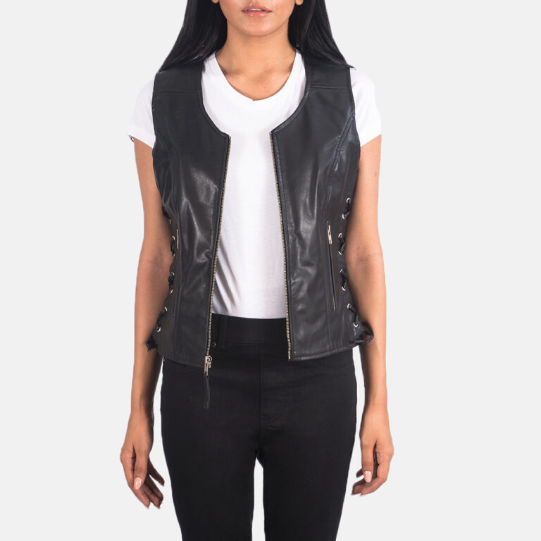 Womens Vanda Black Leather Biker Vest_5540 copy-4-1623150279071